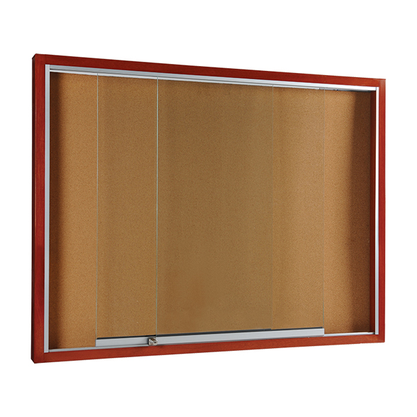 Wooden Frame Sliding Glass Notice Board